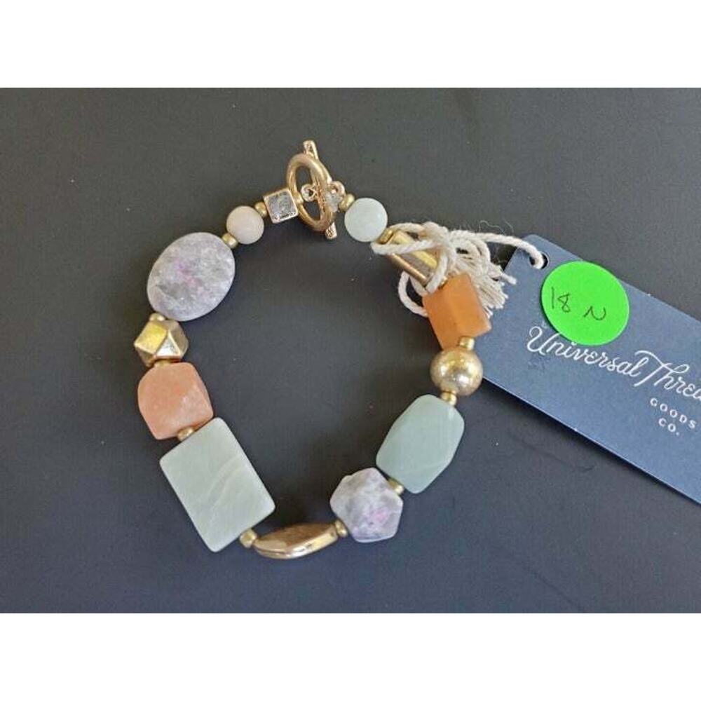 Universal Thread Genuine Stone Slip-on Charm Bracelet